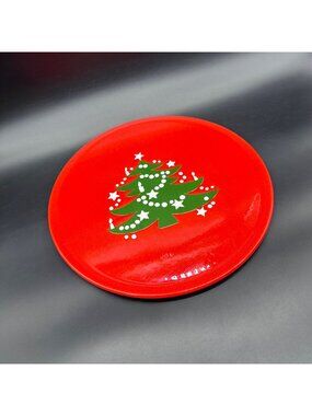 Vintage Waechtersbach Red Christmas Tree Cake Plate Serving Platter Plate 12"